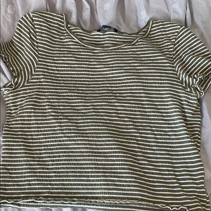 American Eagle green/white top